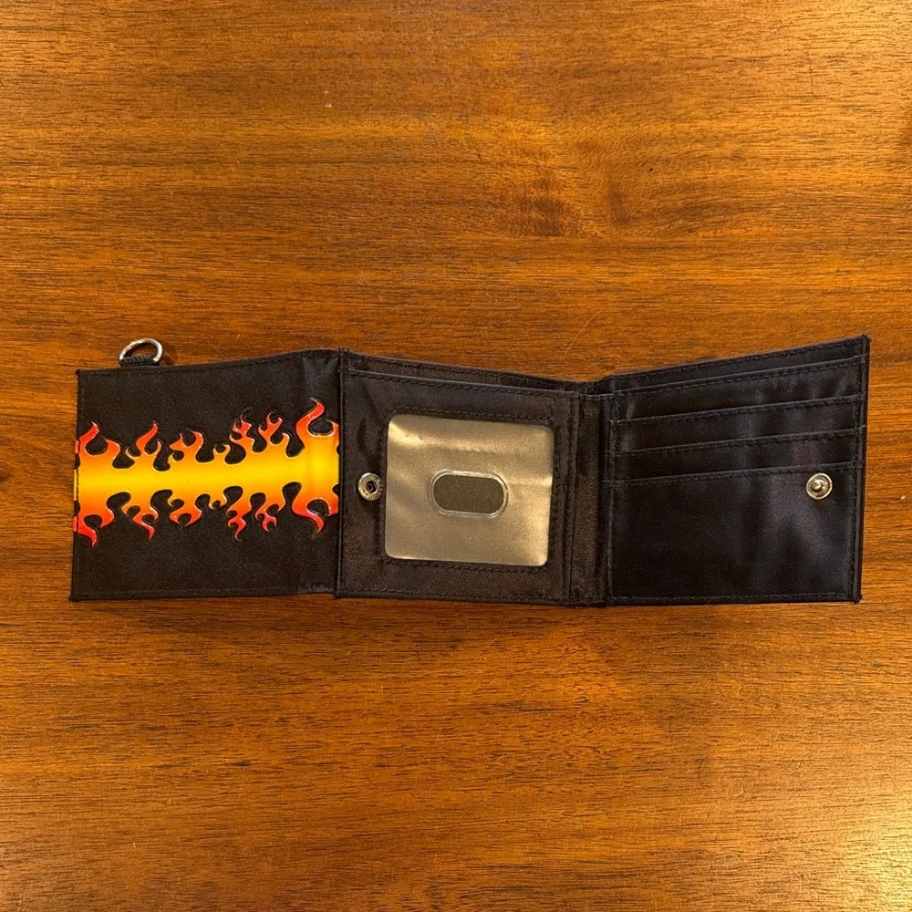 Black Wallet with Flames